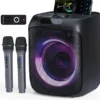 AMT Zestaw Karaoke 400W Głośnik Bluetooth + 2 Mikrofony Bezprzewodowe LED