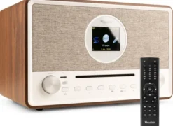 Audizio Lucca stereofoniczne radio DAB z CD, radiem internetowym, BT, MP3 - brązowe one size