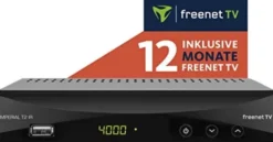 Digitalbox Imperial T 2 IR DVB-T2 HD odbiornik z dekodowaniem Irdeto (12 miesięcy Freenet TV, H.265/HEVC, wyświetlacz, HDMI, Scart, USB, LAN) czarny, 77-559-00-12