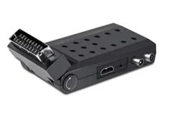 DIPROGRESS DPT202SB Odbiornik cyfrowy Scart Stick DVB-T2 H265/HEVC Main 10 z uniwersalnym pilotem do telewizora