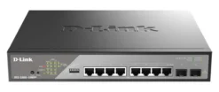 D-Link DSS-200G-10MPP łącza sieciowe Zarządzany L2 Gigabit Ethernet (10/100/1000) Obsługa PoE 1U Czarny, Szary