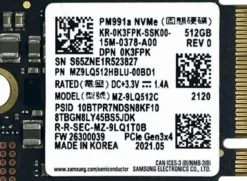 Dysk SSD Samsung Samsung PM991a 256 GB M.2 2230 - demontaż