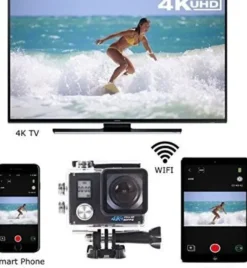 GSM City Kamera KAMERA SPORTOWA WIFI 4K ZANURZENIE 30M CZARNA 12293-uniw