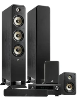 Kino domowe Denon AVC-X3800H + Polk Audio ES60/ES15/ES35C — Kino domowe 5.0 z Dolby Atmos, Kolor: Biały