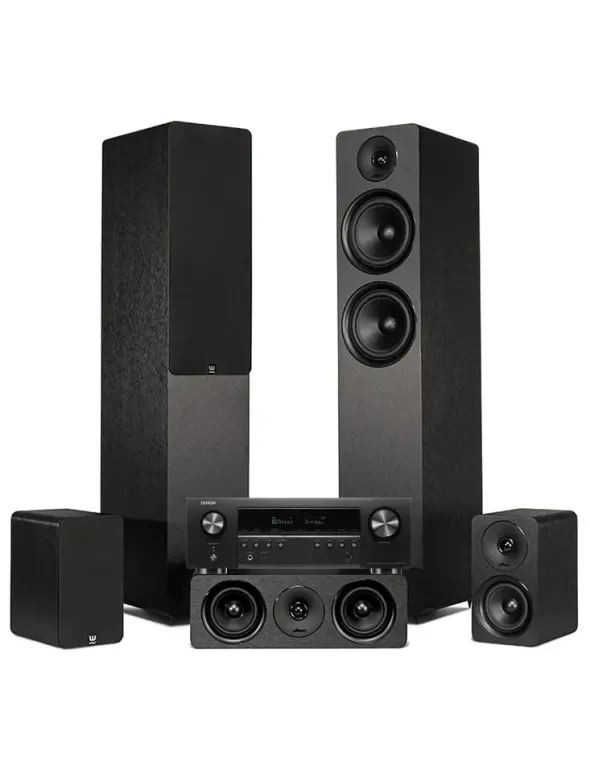 Kino domowe Denon AVR-S770H + Wilson Scenix 5.0 — Zestaw kina domowego z Dolby Atmos i HEOS, Czarny