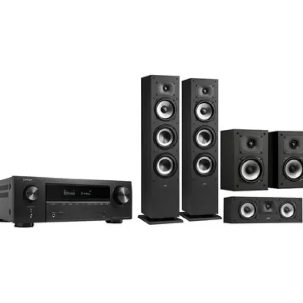 Kino domowe DENON AVR-X1800 + Polk Audio Monitor XT60 + XT15 + XT30C Czarny