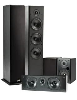 Kino domowe Zestaw Denon AVR-X580BT + Polk Audio T50/T15/T30 — Domowy system audio 5.0, Kolor: Czarny