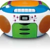 Lenco SCD-971 radio dziecięce radio kasetowe z CD radio CD odtwarzacz kasetowy głośnik stereo gniazdo słuchawkowe pamięć Tracking kolorowe SCD971