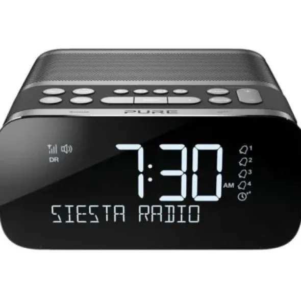 Pure Siesta S6 radiobudzik (CRYSTALLIZED alvue +-wyświetlacz, Bluetooth, DAB/DAB + i UKF) szary (Graphite) Siesta S6