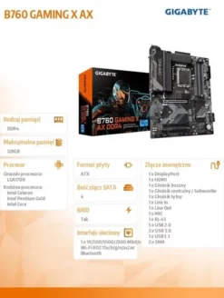Płyta główna Płyta główna B760 GAMING X AX s1700 4DDR5 DP/HDMI ATX