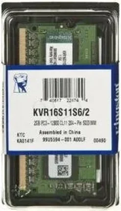 SODIMM DDR3 KINGSTON KVR16S11S6/2, 2 GB, 1600 MHz, CL11
