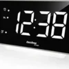 Technoline WT949 nowoczesny radiobudzik LED Curved z temperaturą, nastrojowym światłem i przyłączem USB do ładowania