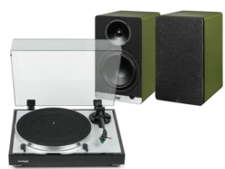 Thorens TD 402 DD (czarny) + ConneX DCB61 (oliwkowy)
