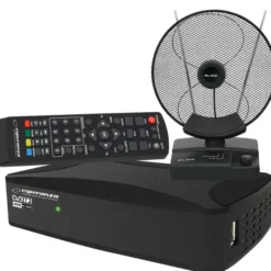 Tuner Cyfrowy Esperanza Ev108R Dvb-T/T2 H.265/Hevc + Antena Pokojowa Blow Atd17