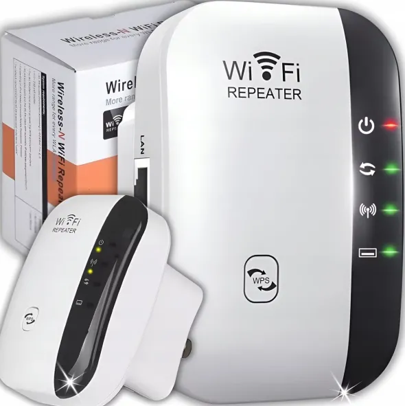 Wzmacniacz Sygnału Wifi Mocny Zasięg 300 Mb/S Repeater 2 Tryby Funkcja Wps
